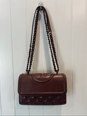 Tory Burch Chocolate Brown Quilted Leather Shoulder Bag